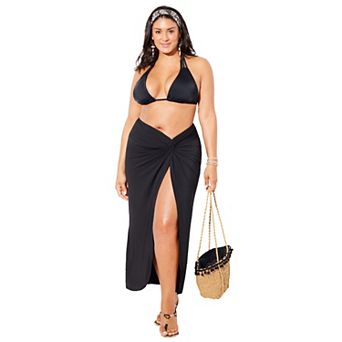 Swimsuits for All Women's Pack N' Go Wrinkle-Resistant Sarong Skirt Cover Up