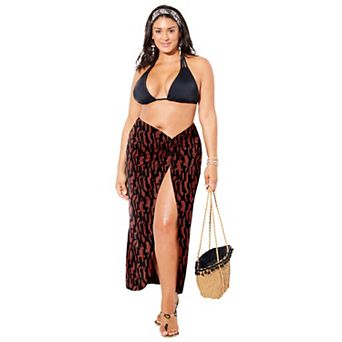 Swimsuits for All Women's Pack N' Go Wrinkle-Resistant Sarong Skirt Cover Up