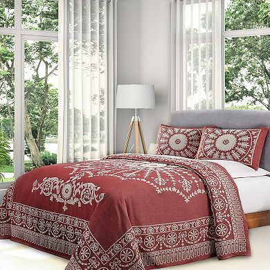 SUPERIOR Kymbal Medallion Woven Jacquard Oversized Bedspread & Sham Set