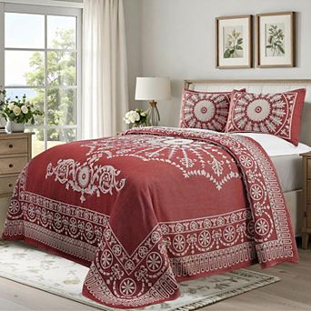 SUPERIOR Kymbal Medallion Woven Jacquard Oversized Bedspread & Sham Set