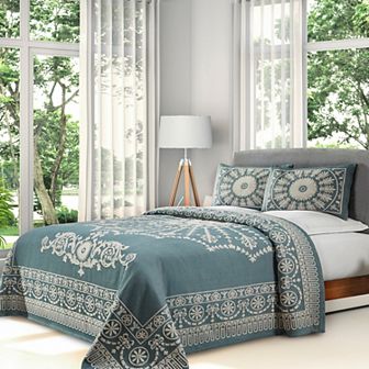SUPERIOR Kymbal Medallion Woven Jacquard Oversized Bedspread & Sham Set