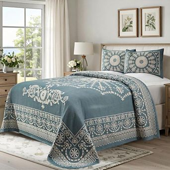SUPERIOR Kymbal Medallion Woven Jacquard Oversized Bedspread & Sham Set