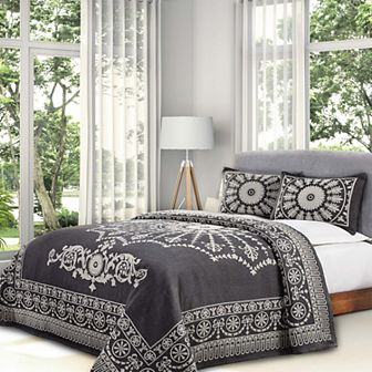 SUPERIOR Kymbal Medallion Woven Jacquard Oversized Bedspread & Sham Set