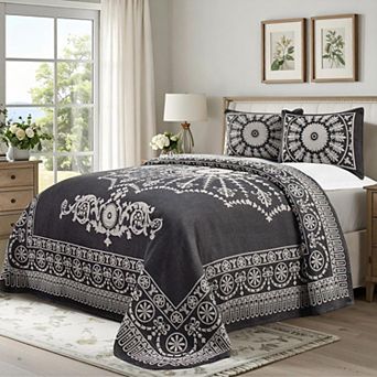 SUPERIOR Kymbal Medallion Woven Jacquard Oversized Bedspread & Sham Set