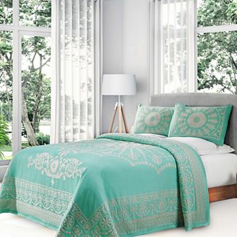 SUPERIOR Kymbal Medallion Woven Jacquard Oversized Bedspread & Sham Set