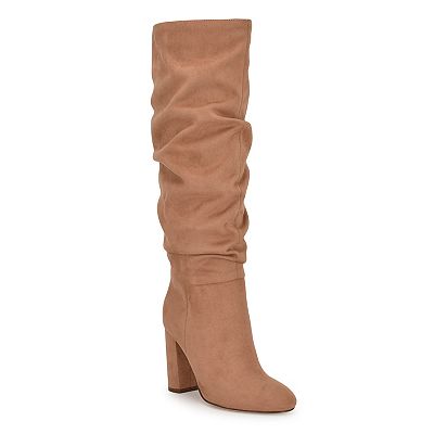 Nine West Women's Magnett Knee High Boots | Cognac | Size 9.5 | Faux Suede