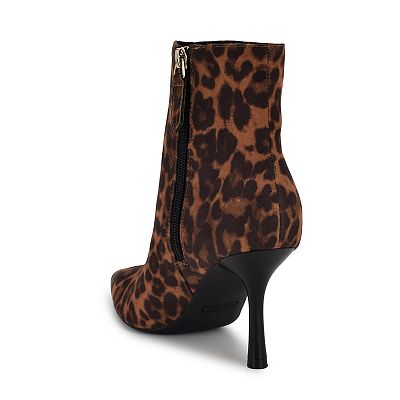 Nine West calf hair 2024 leather animal ankle boots