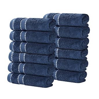 Superior 12 pc Niles Egyptian Giza Cotton Dobby Ultra-Plush Thick Soft Absorbent Washcloth Set