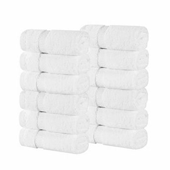 Superior 12 pc Niles Egyptian Giza Cotton Dobby Ultra-Plush Thick Soft Absorbent Washcloth Set