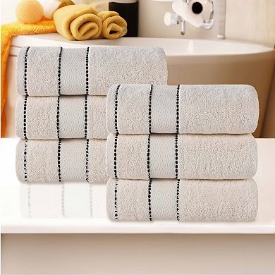 Superior 6 pc Niles Egyptian Giza Cotton Dobby Ultra-Plush Thick Soft Absorbent Hand Towel Set