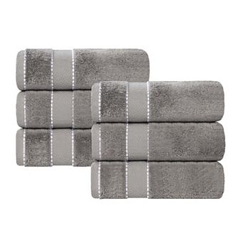 Superior 6 pc Niles Egyptian Giza Cotton Dobby Ultra-Plush Thick Soft Absorbent Hand Towel Set
