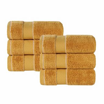 Superior 6 pc Niles Egyptian Giza Cotton Dobby Ultra-Plush Thick Soft Absorbent Hand Towel Set