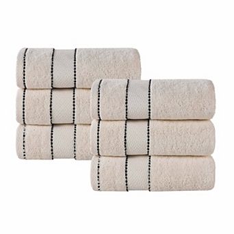 Superior 6 pc Niles Egyptian Giza Cotton Dobby Ultra-Plush Thick Soft Absorbent Hand Towel Set