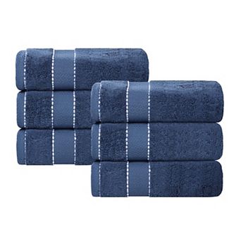 Superior 6 pc Niles Egyptian Giza Cotton Dobby Ultra-Plush Thick Soft Absorbent Hand Towel Set