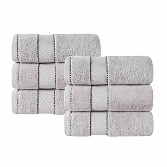 Superior 6 pc Niles Egyptian Giza Cotton Dobby Ultra-Plush Thick Soft Absorbent Hand Towel Set