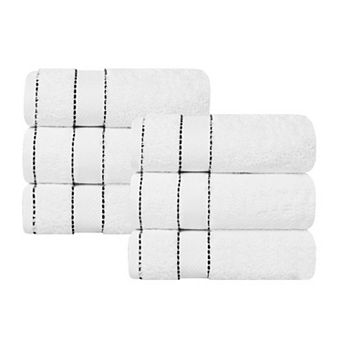 Superior 6 pc Niles Egyptian Giza Cotton Dobby Ultra-Plush Thick Soft Absorbent Hand Towel Set