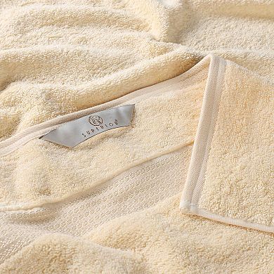 Superior 12 pc Egyptian Cotton Highly Absorbent Solid Ultra Soft Towel Set