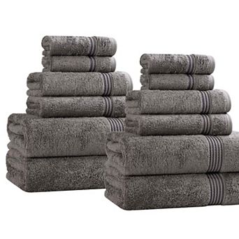 Superior 12 pc Egyptian Cotton Highly Absorbent Solid Ultra Soft Towel Set