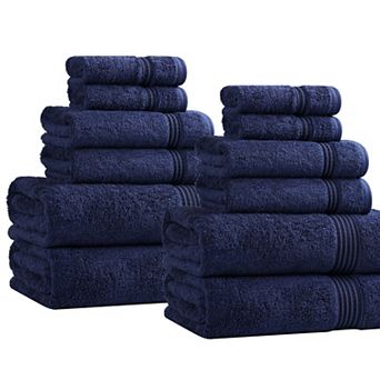 Superior 12 pc Egyptian Cotton Highly Absorbent Solid Ultra Soft Towel Set