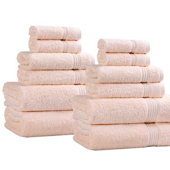 Superior 12 pc Egyptian Cotton Highly Absorbent Solid Ultra Soft Towel Set