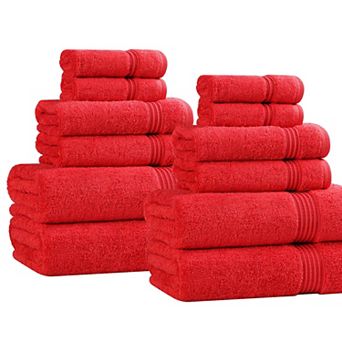 Superior 12 pc Egyptian Cotton Highly Absorbent Solid Ultra Soft Towel Set