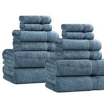 Superior 12 pc Egyptian Cotton Highly Absorbent Solid Ultra Soft Towel Set