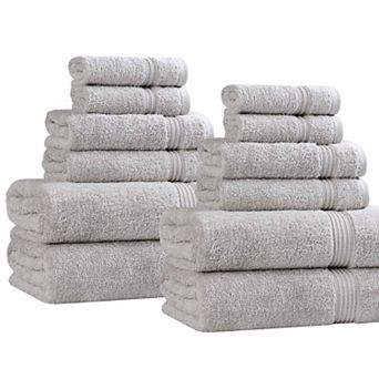 Superior 12 pc Egyptian Cotton Highly Absorbent Solid Ultra Soft Towel Set