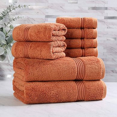 Superior 8 pc Egyptian Cotton Highly Absorbent Solid Ultra Soft Towel Set