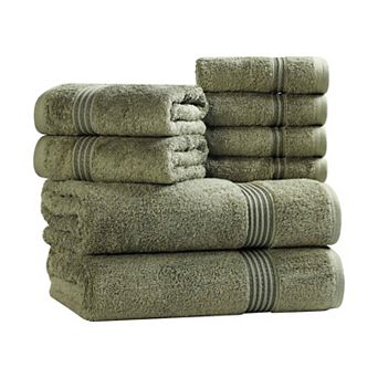 Superior 8 pc Egyptian Cotton Highly Absorbent Solid Ultra Soft Towel Set