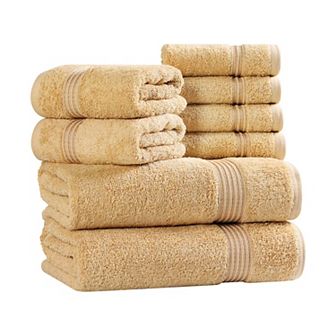 Superior 8 pc Egyptian Cotton Highly Absorbent Solid Ultra Soft Towel Set