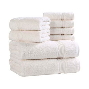 Superior 8 pc Egyptian Cotton Highly Absorbent Solid Ultra Soft Towel Set