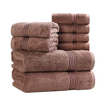 Superior 8 pc Egyptian Cotton Highly Absorbent Solid Ultra Soft Towel Set