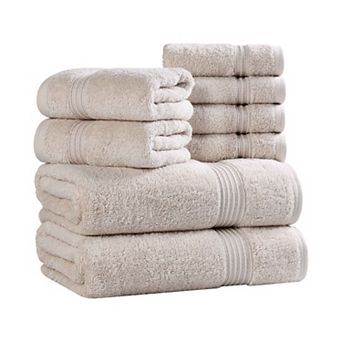 Superior 8 pc Egyptian Cotton Highly Absorbent Solid Ultra Soft Towel Set