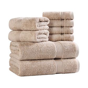 Superior 8 pc Egyptian Cotton Highly Absorbent Solid Ultra Soft Towel Set