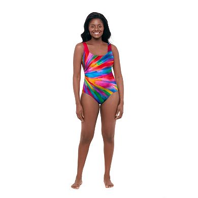 Women's Great Lengths Solar Flare Panel Scoop Neck One Piece Swimsuit