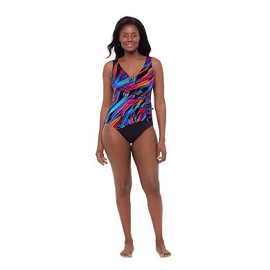 Women's Great Lengths Entangled Ruffle Surplice One Piece Swimsuit