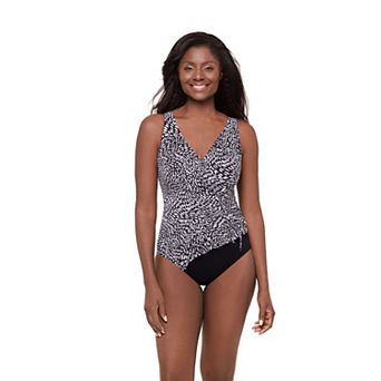 Women's Great Lengths Entangled Ruffle Surplice One Piece Swimsuit