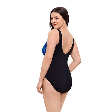 Women's Great Lengths Marble Canyon Shirred Surplice One-Piece Swimsuit