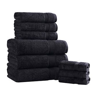Superior 9 pc Egyptian Cotton Highly Absorbent Solid Ultra Soft Towel Set