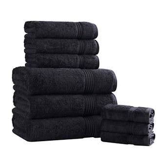 Superior 9 pc Egyptian Cotton Highly Absorbent Solid Ultra Soft Towel Set