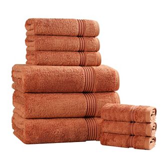 Superior 9 pc Egyptian Cotton Highly Absorbent Solid Ultra Soft Towel Set