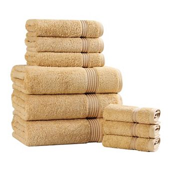 Superior 9 pc Egyptian Cotton Highly Absorbent Solid Ultra Soft Towel Set