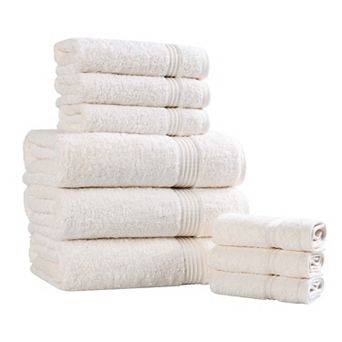 Superior 9 pc Egyptian Cotton Highly Absorbent Solid Ultra Soft Towel Set