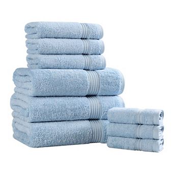 Superior 9 pc Egyptian Cotton Highly Absorbent Solid Ultra Soft Towel Set