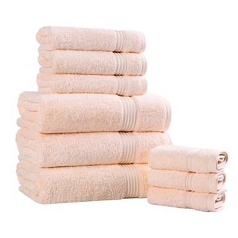 Superior 9 pc Egyptian Cotton Highly Absorbent Solid Ultra Soft Towel Set