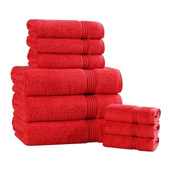 Superior 9 pc Egyptian Cotton Highly Absorbent Solid Ultra Soft Towel Set