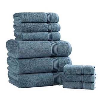 Superior 9 pc Egyptian Cotton Highly Absorbent Solid Ultra Soft Towel Set