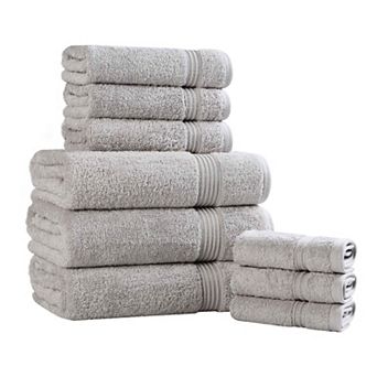 Superior 9 pc Egyptian Cotton Highly Absorbent Solid Ultra Soft Towel Set