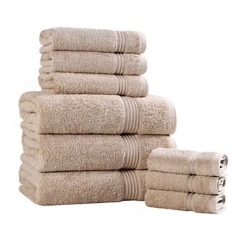 Superior 9 pc Egyptian Cotton Highly Absorbent Solid Ultra Soft Towel Set
