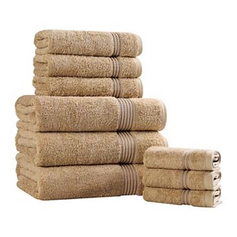 Superior 9 pc Egyptian Cotton Highly Absorbent Solid Ultra Soft Towel Set